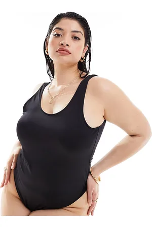 COLLUSION Co-ord Plus scoop branded swimsuit in
