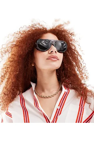 Aire X ASOS solar aviator sunglasses in dark tort with green lens