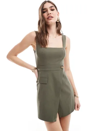 ASOS Utility skort playsuit in khaki