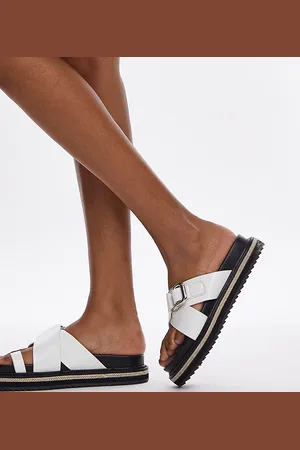 Topshop Wide Fit Jenny espadrille sandal with buckle detail in croc