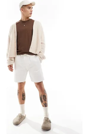 Threadbare Elasticated waist chino shorts in off