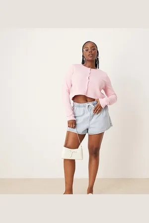 ASOS ASOS DESIGN Curve pull on denim short in lightwash