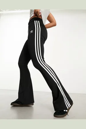 adidas Three stripe flared leggings in
