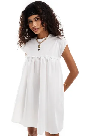 COLLUSION Jersey woven mix smock dress in