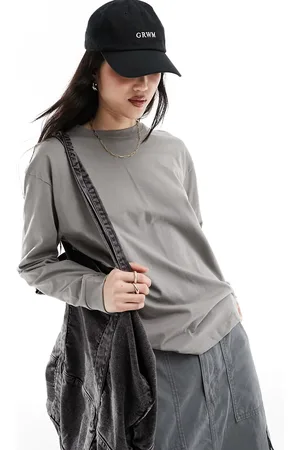 Pull&Bear Oversized long sleeved t-shirt in pale