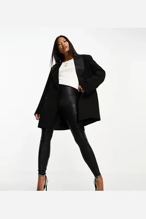Spanx Petite leather look biker leggings in