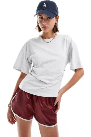 ASOS Corset waist t-shirt in ice marl