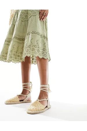 ASOS Jungle woven strappy espadrilles in natural raffia