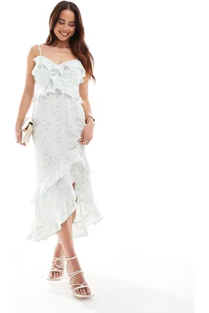 New Look Ruffle layered midi dress in floral print