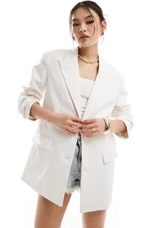 NA-KD Oversized blazer in off