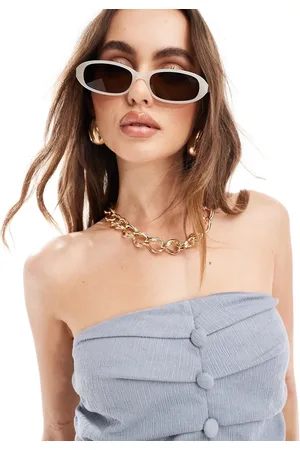 A. Kjærbede Macy narrow sunglasses in cream
