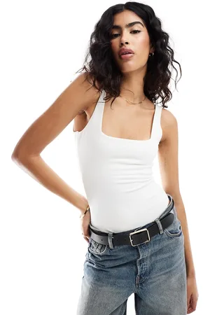 ASOS Scoop neck double layer cotton bodysuit in