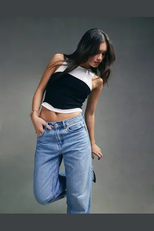 ASOS Racer top with contrast corset overlay detail in