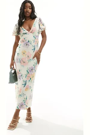 Abercrombie & Fitch Ruffle sleeve maxi dress in floral print
