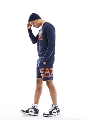 EA7 Armani large side neon logo sweat shorts in co-ord