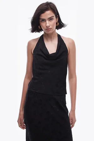 Topshop Co-ord jacquard halter top in