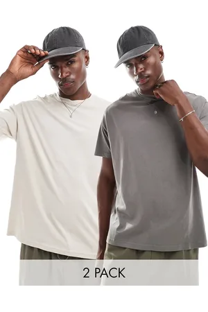 Another Influence 2 pack boxy fit t-shirts in dark & stone