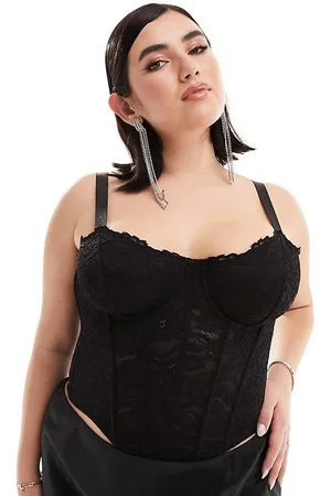 ASOS ASOS DESIGN Curve boned lace corset with cup detail in