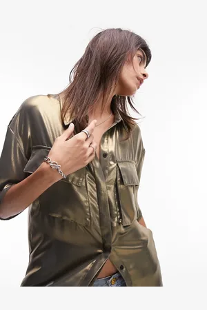 Topshop Metallic shirt in