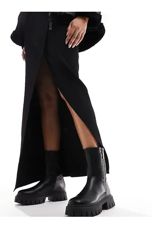 ASOS Wide Fit Amalfi zip up biker boots in