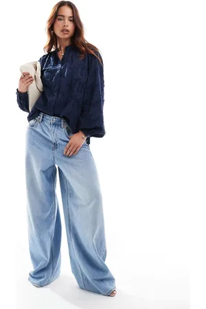 & OTHER STORIES & floral embroidered blouse in navy
