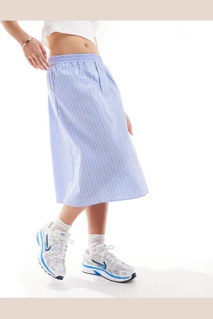 COLLUSION Boxer midi circle skirt in stripe