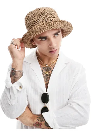 ASOS Bucket hat with straw mix in
