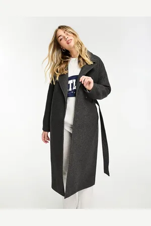 JDY Longline belted coat in