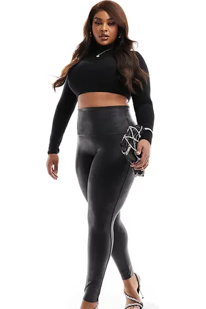Spanx Plus faux leather high waist sculpting leggings in