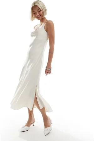 AllSaints Hadley satin midi slip dress in