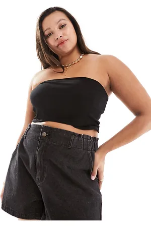 In The Style Exclusive elasticated waist denim paperbag short in
