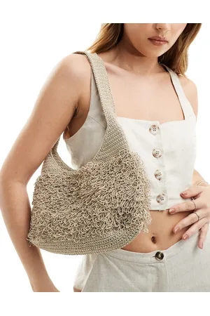 Weekday Iris crochet shoulder bag in beige