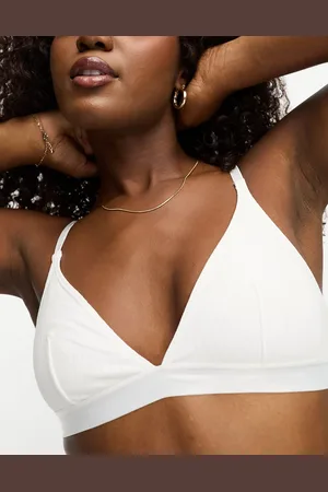 Monki Ribbed triangle bralette in