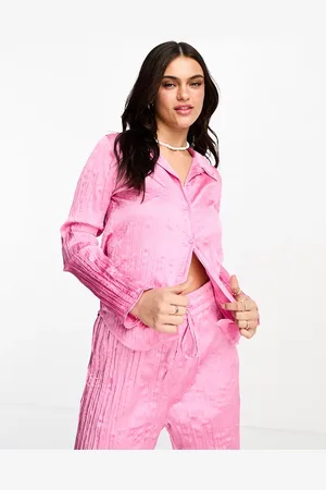 Monki Co-ord crinkle blouse in
