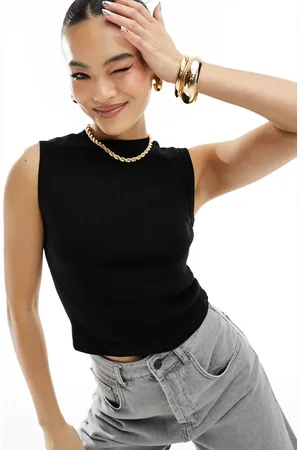 River Island Rib jean grazer tank top in