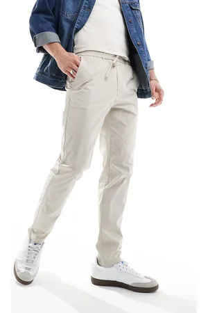 Only & Sons Pull on tapered fit trouser in beige