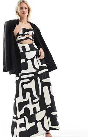 4th & Reckless Exclusive satin cami cut out detail maxi dress in mono print
