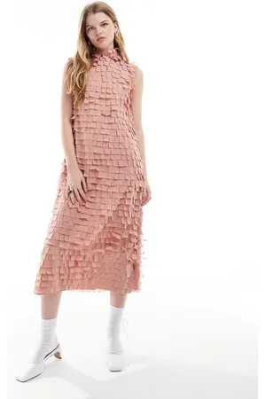 Ghospell Textured midaxi dress in dusty