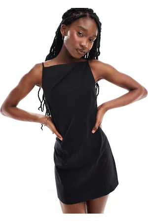 Weekday Jemma mini dress with open back detail in