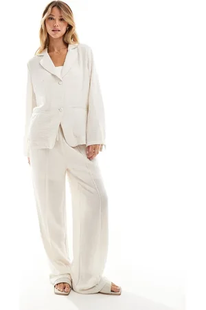 Object Relaxed textured blazer co-ord in off