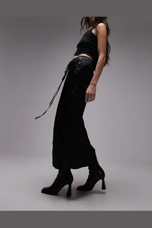 Topshop Crinkle wrap midi skirt in