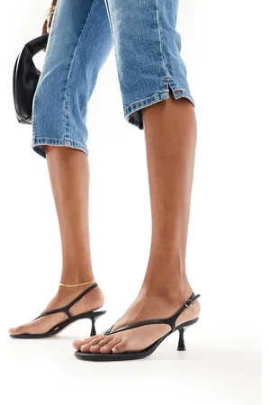 MANGO Toe thong heeled sandals in