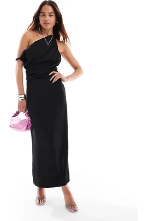 MANGO One shoulder midi dress in