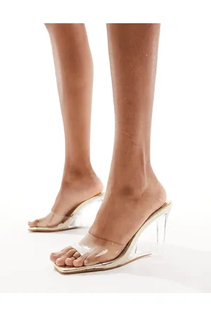 Public Desire Iggy wedge heeled perspex mule in