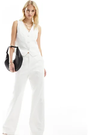 4th & Reckless Exclusive tailored linen look wide leg trousers co-ord in