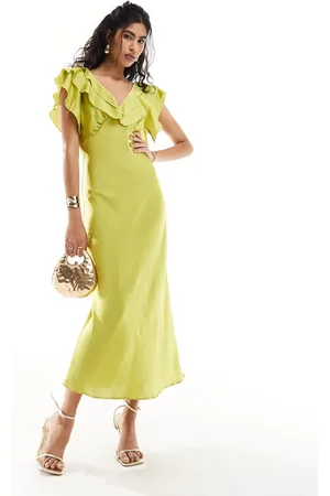 New Look Ruffle sleeve midi dress in
