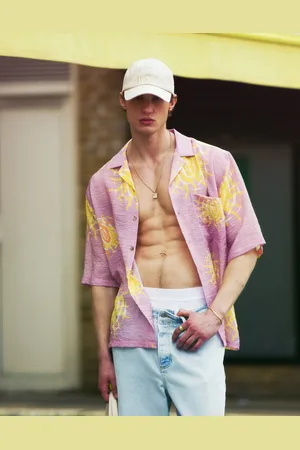 Topman Short sleeve relaxed sun printed shirt in