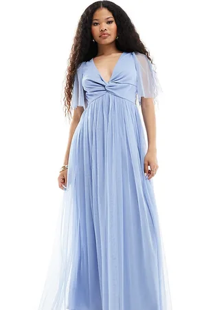 ANAYA Twist tulle maxi dress in soft