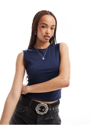 Weekday Inez slim fit tank top in blue