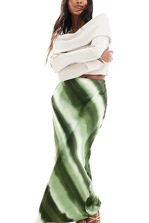 4th & Reckless Exclusive satin ombre stripe maxi skirt in